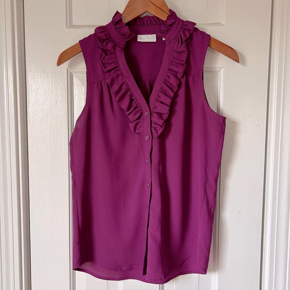 Sleeveless Ruffle Blouse